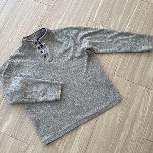 Gray GAP men’s mockneck Henley gray pullover sweater